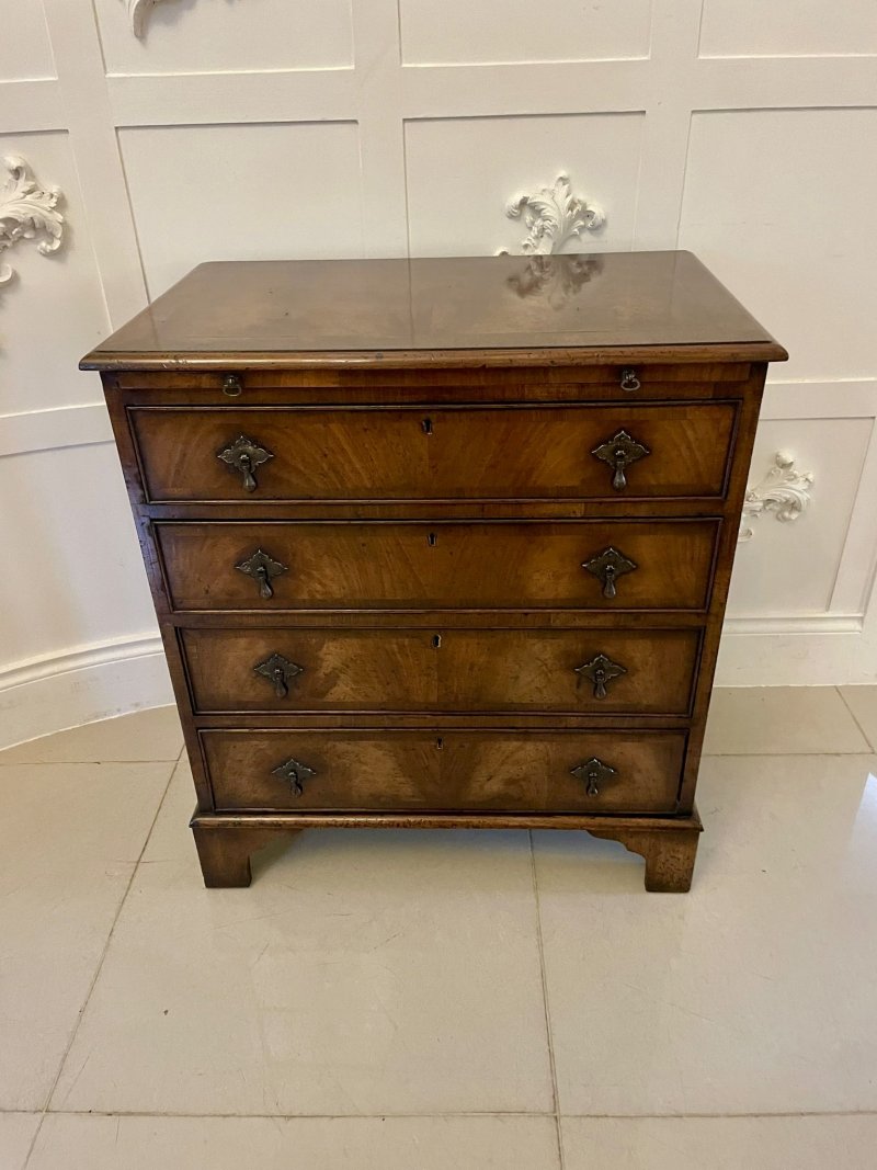 Antique Quality Burr Walnut Chest of Four Drawers with Brushing Slide - Image 5